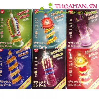 5 hộp Bao Cao Su Siêu Gân Gai Super Gold