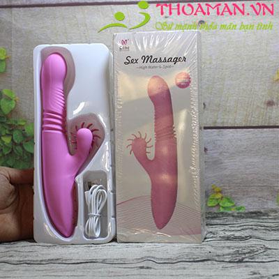 Dương vật giả đa năng rung thụt kết hợp lưỡi liếm