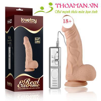Dương vật giả hàng khủng có đế có rung Lovetoy 9,0 inch