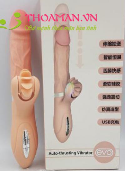 Dương vật giả rung thụt kèm lưỡi liếm tỏa nhiệt siu cao cấp