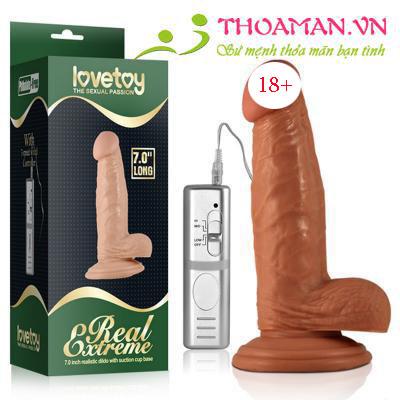 Dương vật Lovetoy mềm mịn 7,0 inch có rung